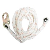 FrenchCreek 411-100 Polyblend Synthetic Rope Lifeline with Locking Snaphook and Thimble Opposite End - 100 foot